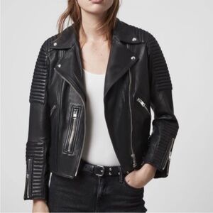 All saints Estella biker leather jacket US00